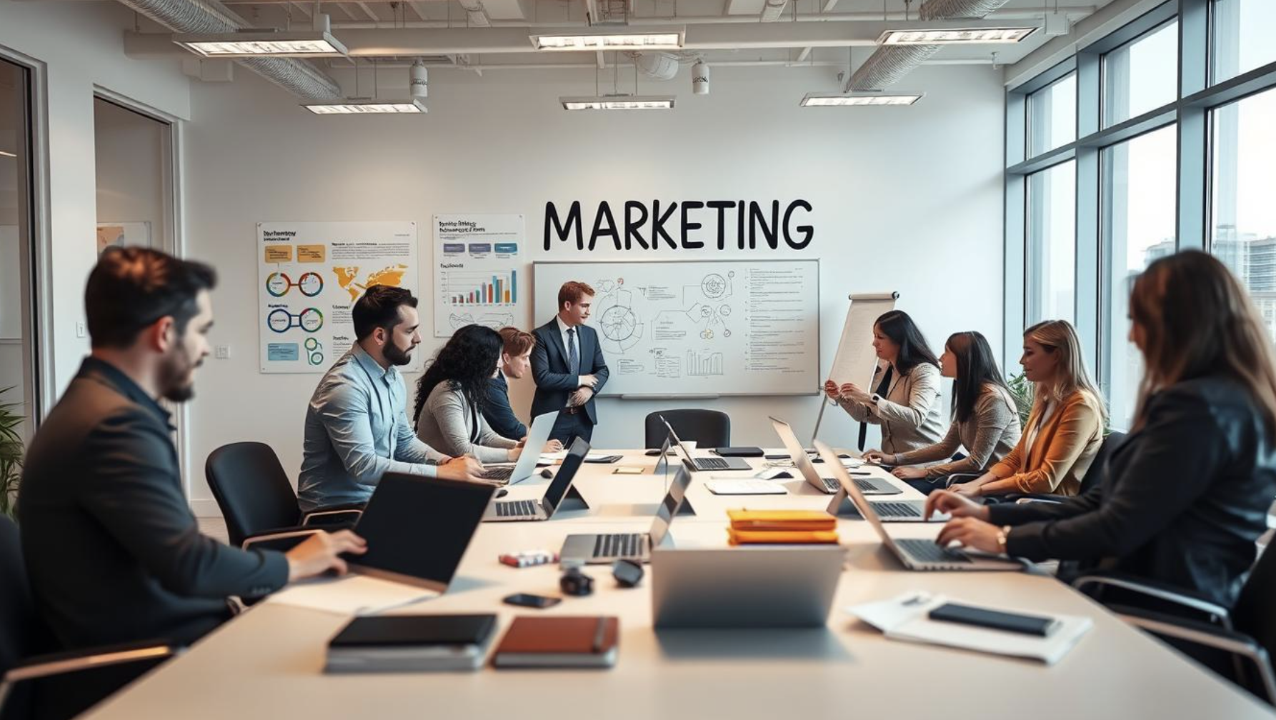pessoas do setor de marketing trabalhando
