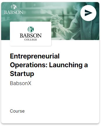 entrepreneurial operations babson collage edx